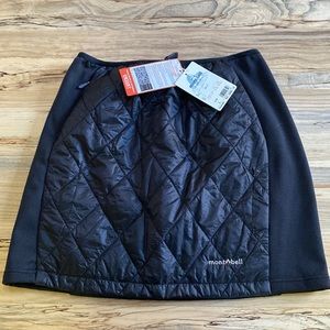 Montbell black quilted short skirt size small